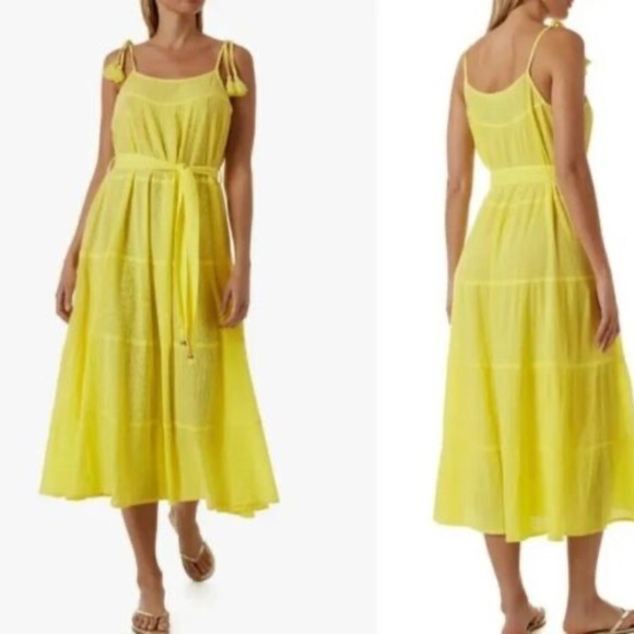 NEW Melissa Odabash Fru Cotton Gauze Lemon Cover Up Dress Size MEDIUM NWT $225 - Picture 4 of 4